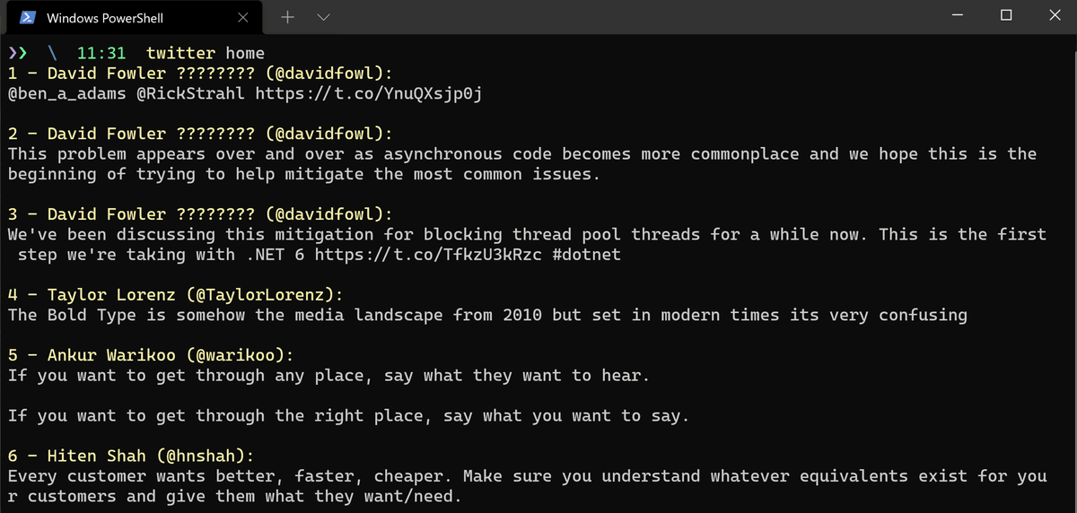 Twitter Command Line Tool